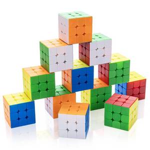 lot 4168 image: 12 Pack 3x3 Speed Cube Set, Stickerless Magic Cube Bulk for Kids Party Favors, Classroom Rewards & School Prizes, Sensory Stress Relief Fidget Toys