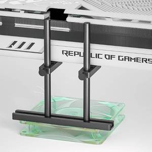 lot 5710 image: GPU Support Bracket Dual Brace Fan mounting Adjustable Aluminum Graphics Card GPU Sag Bracket Video Card Stand Holder Graphics Card Bracket, Support Big GPU - 128mm incomplete