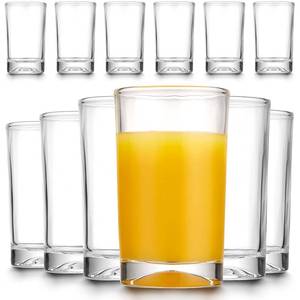 lot 5726 image: Mfacoy Small Juice Glasses Set of 6, 5.5-ounce Glass Cups, Heavy Base Small Drinking Glass Set, Clear Cups, Thick and Durable Shot Glasses, Drinking Glasses for Juice and Milk (Full Size - 5.5 Ounce)