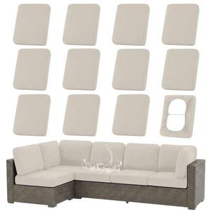 lot 5735 image: hyha Waterproof Outdoor Cushion Covers for Patio Furniture, Stretch Patio Chair Cushion Slipcovers, Coated UV Resistant Replacement Seat Covers, Solid Color (Taupe, 12PC)