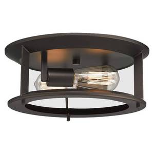 lot 5767 image: Emliviar Industrial Ceiling Light, Vintage 2-Light Flush Mount Ceiling Light Fixture, Oil Rubbed Bronze Finish, YE19108-F2 ORB