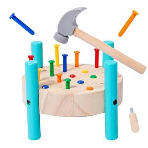 lot 6005 image: QZJVKBXY Wooden Baby Workbench Pounding Hammer Toy for Toddlers,STEM Educational Preschool Learning Toys for Kids.