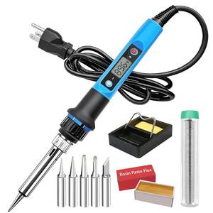 lot 6007 image: Soldering Iron Kit, 80W 110V Fast Heat up in 10s LCD Digital Adjustable Temperature Soldering Gun Thermostatic Soldering Kit for Electronic