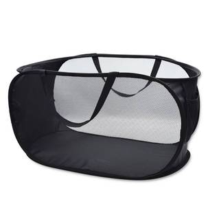 lot 6009 image: HONOMA Sturdy Mesh Laundry Hamper Basket Bag,Pop up Basket with Side Pocket for Laundry Room, Bathroom, Kids Room, College Dorm or Travel (Pop Horizontal, Black)