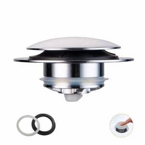 lot 6015 image: Wellup Universal Pop Up Tub Drain Stopper Replacement Chrome Tip Toe, Lift and Turn for Bathtub, EZ Chrome Plated Bath Plug Stopper