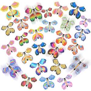 lot 6035 image: LOMIMOS 20PCS Magic Flying Butterflies, Wind Up Butterfly Gift Fairy Flying Toy for Kids Surprise Explosion Box Wedding Birthday Party Book Greeting Card(20 Styles)