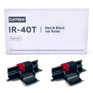 lot 6077 image: CATIGA IR-40T Ink Roller Cartridge for Printing Calculators and Adding Machines, BlackRed Pack of 2, Used with Casio HR-100TM HR-150TM HR-170RC, Sharp EL-1750V EL-1801V, CP30A CP90A