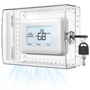 lot 6079 image: Gedreew Large Thermostat Lock Box Cover with Key, Clear Thermostat Cover with Lock Compatible With Honeywell Home Thermostat On Wall, AC Lock Box Cover with Key Fits Thermostats 5H x 6 W or Smaller