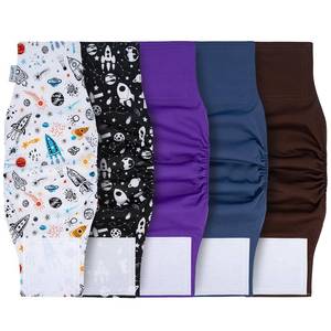 lot 6086 image: Pet Soft Dog Diapers Male, 5 Pack Male Dog Belly Bands, High Absorbing Washable Males Dog Wraps for Doggie Puppy(Space, XS)