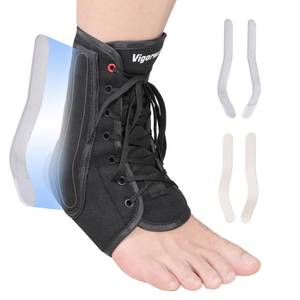 lot 6102 image: Vigorwise Ankle Brace for Sprained Ankle, Lace up Ankle Brace with 1Pair Metal and Plastic Support Bars, Ankle Stabilizer Brace for Men Women, Achilles Tendon Support Brace for Left Right, S
