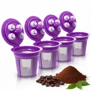 lot 6121 image: BASINSUK Reusable K Cups for Keurig SupremePlusK-SlimK-Duo, Refillable Coffee Pods Filter Fits K-ClassicK EliteK-CompactK-Mini, Both MultiStream & SingleStream All 1.0 & 2.0 Coffee Maker, 4 Pack