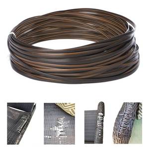 lot 6130 image: Laphivieh 120 Ft Wicker Repair Kit, Plastic Wicker Repair Supplies, Gradient Dark Brown with Visible Mixed Color Stripes, Synthetic Rattan Replacement Material for Patio Furniture Repair