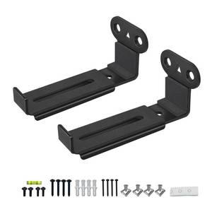lot 6138 image: Howonder Soundbar Wall Mount,All Metal Sound Bar Mounts Under TV for Sonos,Samsung, Bose, Vizio, LG, Sony, JBL and More,Depth Adjustable 3.7-6.3, Hold up to 30 lbs,HD-118,2 Packs,Black