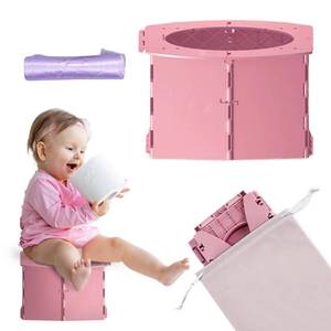 lot 6153 image: Teo - Portable Toddler Travel Potty �� Foldable, Lightweight, Leak-Proof Toilet for Kids with Travel Bag & Disposable Liners �� Compact Potty Chair for Home & On-the-Go Use (Berry Pink)