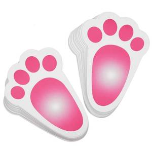 lot 6165 image: KUUQA Easter Bunny Footprint Rabbit Feet for Easter Party Game Egg Hunt Game 18 x 12cm (40 Pieces)
