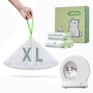 lot 6175 image: 60 Count Miwow Cat Litter Box Liners for MeoWant MW-SC01��MW-SC02, Leak-Proof & Odor-Proof Litter Box Liners Replacement Waste Bags, Compatible for Meowant and More Automatic Litter Box (3 Rolls)