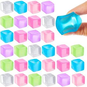 lot 6188 image: Poen 30 Pcs Stress Balls Fidget Toys Cube Toys Fidget Stress Relief Sensory Cube Balls 0.98 x 0.98 Inches for Adults Party Favors Gifts, Random Colors