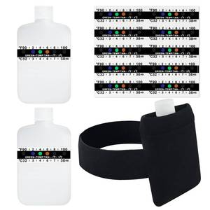 lot 6190 image: 3oz Urine Test Complete Kit, 2 Smaller Translucent Portable Empty Bottle, Hidden Hi-Stretch Leg Strap and Thermal Sample Bag, 10 Temperature Test Strips, Urine Bottle Kit Test Practice at Home