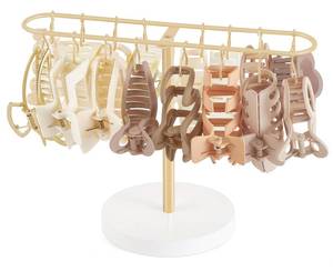 lot 6194 image: Mkono Metal Claw Clip Organizer Hair Claw Holder for Women and Girls Accessory Storage Display Stand for Dressing Table Bedroom Bathroom Decor, Gold