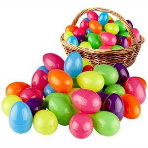 lot 6196 image: Prextex 3.5 Unfilled Easter Eggs Empty, 36 pcs - Empty Plastic Eggs Fillable with Candy, Presents for Toy Basket - Easter Decorations, Toy Egg Basket - Boys and Girls