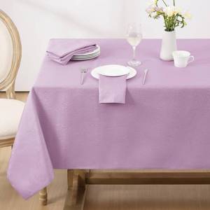 lot 6204 image: Softalker Jacquard Rectangle Tablecloth - Swirl Design Waterproof Stain Resistant Table Cover Wrinkle Free Heavy Weight Table Cloths for Dining and Kitchen (52 x 70 Inch,Lavender Swirl)