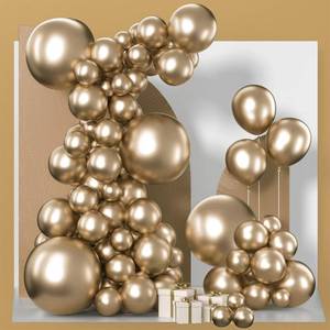 lot 6216 image: PartyWoo Metallic Gold Balloons 152pcs Different Sizes of 18 12 10 5 Inch Chrome Gold Balloon Arch Kit Garland for Birthday Graduation Baby Shower Wedding Bachelorette Party Decorations Gold-G127