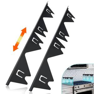 lot 6224 image: Stove Gap Covers Stainless Steel, 2 Pack Stove Gap Filler Easy Retractable Length 13.8 to 27.5, Width 0.79 ALMCALS Stove Gap Guards Range Trim Kit, Heat Resistant Guard Between Stove Top & Counter
