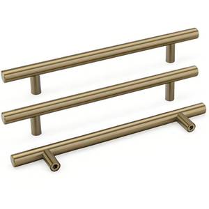 lot 11638 image: Goldenwarm 10 Pack 6-14 inch Champagne Bronze Cabinet Pulls Gold Cabinet Handles Stainless Steel Drawer Pulls, Durable Kitchen Cabinet Handles - Bathroom Bedroom Dresser Handles Easy DIY Upgrade