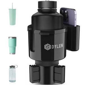 lot 11654 image: DYLEN Car Cup Holder Expander, Cup Holder Extender Adapter for Car with Expandable Base, Fits Yeti 20263046oz, Hydroflask 3240oz, Large Water Bottles in 2.8-4.2 (16-46oz)