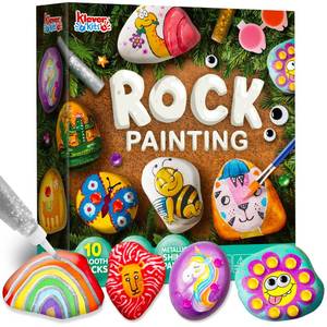 lot 11655 image: JOYIN Rock Painting Kit for Kids, Arts and Crafts for Girls & Boys Ages 6-12, DIY Supplies for Painting Rocks, Easter Craft Kits Art Set, Toddler Birthday Christmas Presents, Family Indoor Activity