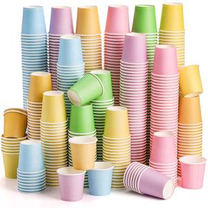 lot 11661 image: Nicunom 600 Pack 2 oz Disposable Bathroom Cups Mouthwash Cups Paper Sampling Cup Drinking Cup Small Cup for Home Picnic Travel Party, 6 Colors