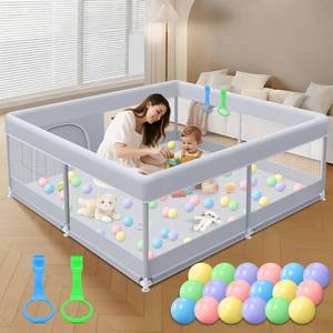 lot 11679 image: XVISHX Baby Playpen 50 x 50 Inch Play Pen Playards, Playpen for Babies and Toddlers, Baby Playard for Indoor & Outdoor Active Center Game Fence, with Skin-Friendly Fabric and Soft Breathable Mesh Grey