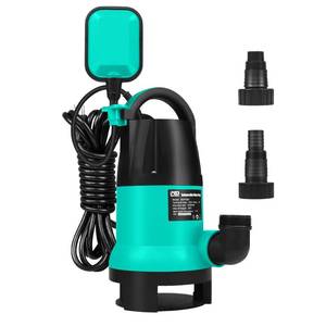 lot 11683 image: Sump Pump, Prostormer 1HP 3700GPH Submersible CleanDirty Water Pump with Automatic Float Switch for Pool, Pond,Garden, Flooded Cellar, Aquarium and Irrigation(Green) (Used)