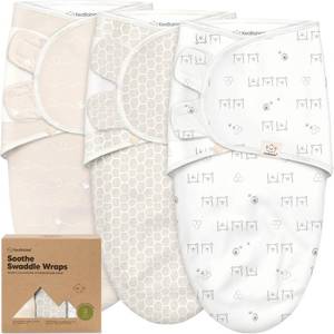 lot 11696 image: 3-Pack Organic Baby Swaddle Sleep Sacks - Swaddles for Newborns, Infant 0-3 Months, Baby Girls, Boys, Soft & Snug Newborn Sleep Sack, Nursery Swaddling Blankets (Bumbly, OS)