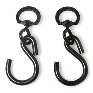lot 12149 image: RLECS 2pcs Black Hanging Plant Swivel Hooks S Shaped for Hanging Plants Pots, Flower Basket, Wind Chimes, Pendants, Party Copper Wire Light, Bird Feeders, Flags, etc.