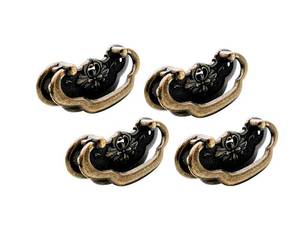 lot 12160 image: QCAA Vintage Bail Drawer Pull Handle for Furniture Wooden Case Box, Zinc Die Cast, 3 Length x 1-14 Height, Antique Brass, 4 Pack, Made in Taiwan