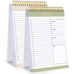 lot 12166 image: Thboxes 2 Packs To Do List Notepad, Totally 208 Pages To Do List Notebook A5 Undated Daily Planner Notepad with Transparent Cover and Task Checklist Home Office School Supplies, Simple Style