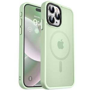lot 12169 image: MOCCA Strong Magnetic for iPhone 15 Pro Max Case, Compatible with Magsafe13FT Military Drop Protection Slim Translucent Matte Shockproof Case for iPhone 15 ProMax Case 6.7 - Light Green