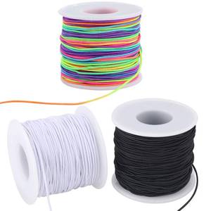 lot 12174 image: Stretchy String for Bracelets, 3 Rolls 1 mm 495 Feet Sturdy Elastic String Cord for Jewelry Making, Necklaces, Beading and Crafts (1.0mm (Black&Wihte&Rainbow))