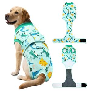 lot 12194 image: KAROKU Dog Surgery Recovery Suit, Abdominal Surgical Suit for Male Female Dog Post Spay Neuter, Breathable Pet Onesie E-Collar & Cone Alternative, Surgery Shirt to Prevent Licking, Green, Large