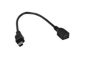lot 12205 image: YCS basics Black 6 Inch USB 2.0 USB Mini B Male to USB Mini B Female Cable