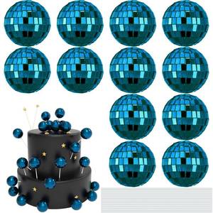 lot 12207 image: HAKPUOTR Disco Ball Cupcake Toppers 12Pcs,Glittering Blue Disco Ball Cupcake Picks for Birthday,Small Disco Ball Cake Decorations for Disco Dancing Theme Party,80s Disco Party Favor (Blue) (Missing Two)