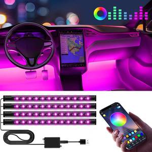 lot 12217 image: Winzwon Led Lights for Car Accessories Interior, Gifts for Mothers Day Him Her Men Women Teen Boys Girls, APP Control with USB Port Color Change Lights for Truck Decor