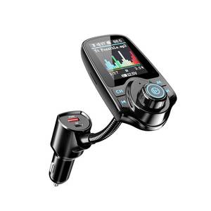 lot 12225 image: Nulaxy 2026 KM18 Upgraded Version 1.8 Color Screen 48W Bluetooth 5.4 Car Adapter, Dual Fast Charging Ports PD 30W & QC3.0 18W Wireless Radio FM Transmitter, Hands-Free Call, 7 EQ Modes, Black