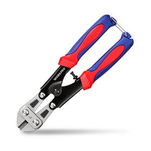 lot 12228 image: WORKPRO Mini Bolt Cutter 8-inch, Spring Loaded Small Heavy Duty Wire Cable Cutter, Snips Clippers with Soft Anti-Slip Handle