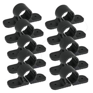 lot 12244 image: 10-Pack PROCURU 12-Inch Plastic Pipe Clamp, 2-Hole Mount Strap for 58 OD Pipe, Black (85120-10P)