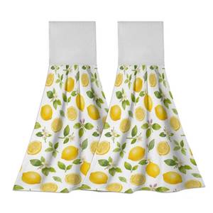 lot 12251 image: Vodbne Lemon Kitchen Hand Towels with Hanging Loops Absorbent Dish Towel, Drying Hanging Towels for Home Kitchen Bathroom