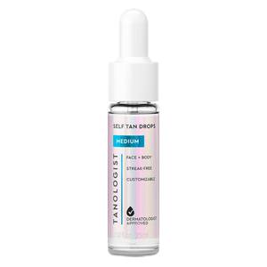 lot 12252 image: Tanologist Self-Tan Drops- Medium, Bronzing Serum, Customizable Face & Body Self Tanner For Moisturizer, Gradual Body & Face Tanning Drops for Natural Glow, Streak-Free Vegan Formula, 1.01 fl oz
