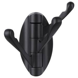 lot 12264 image: Angle Simple Folding Towel Hook Matte Black, Metal Swivel Robe Hook, Bathroom Towel Holder, Clothes Coat Holder for RV Home Storage, Wall Mount
