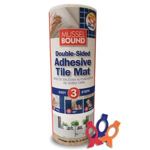 lot 12284 image: MusselBound� Adhesive Tile Mat with Spacers - a Strong Double-Sided Adhesive that Replaces Messy Mortar. Clean, Easy, No-Stress Way to Install Real Wall Tile. Lower Total Cost Than Peel & Stick Tiles